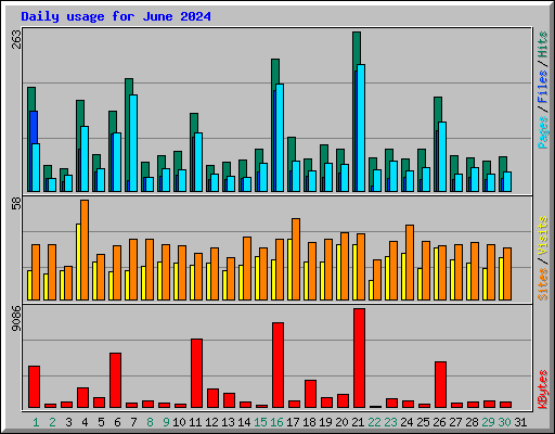 Daily usage for June 2024