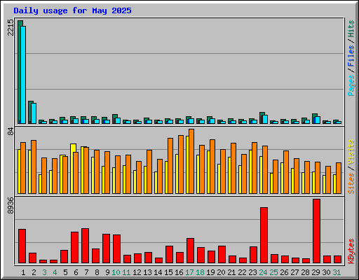 Daily usage for May 2025