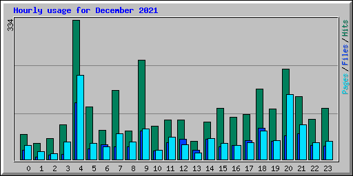 Hourly usage for December 2021
