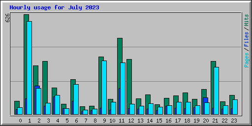 Hourly usage for July 2023