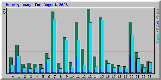 Hourly usage for August 2023