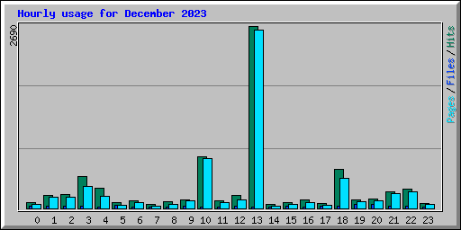 Hourly usage for December 2023