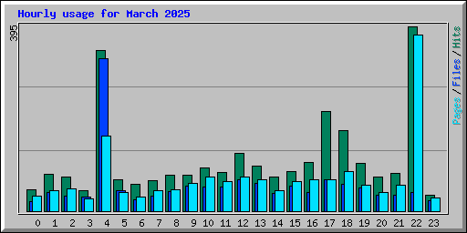 Hourly usage for March 2025