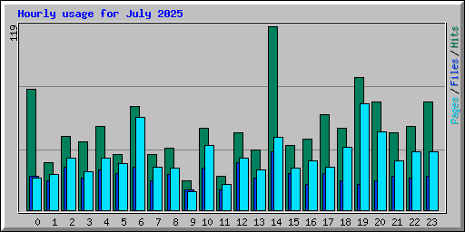 Hourly usage for July 2025