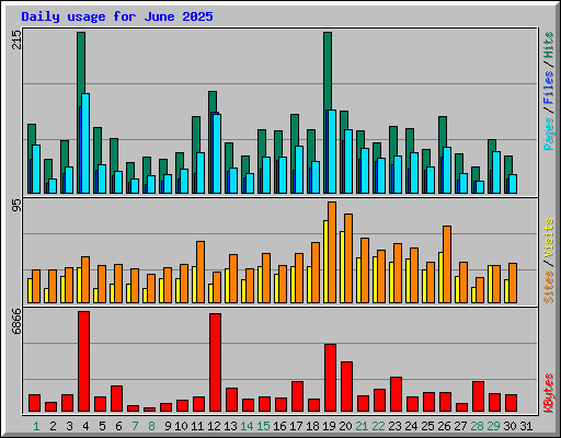 Daily usage for June 2025