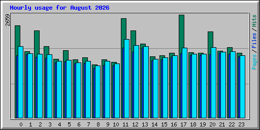 Hourly usage for August 2026